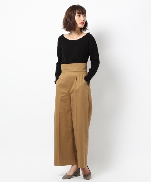 laboratory work(ラボラトリーワーク)の「後ろバックルワイドパンツ(パンツ・ベージュ/カーキ)」の3枚目の写真