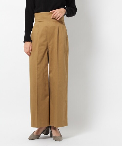 laboratory work(ラボラトリーワーク)の「後ろバックルワイドパンツ(パンツ・ベージュ/カーキ)」の1枚目の写真