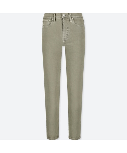 UNIQLO(ユニクロ)の「ハイライズシガレットジーンズ(デニムパンツ・レディース・BLUE 61/PINK 10/WHITE 00/OLIVE 56/YELLOW 41・29/34/26/25/32/23/28/30/27/22/21/36/24)」の3枚目の写真