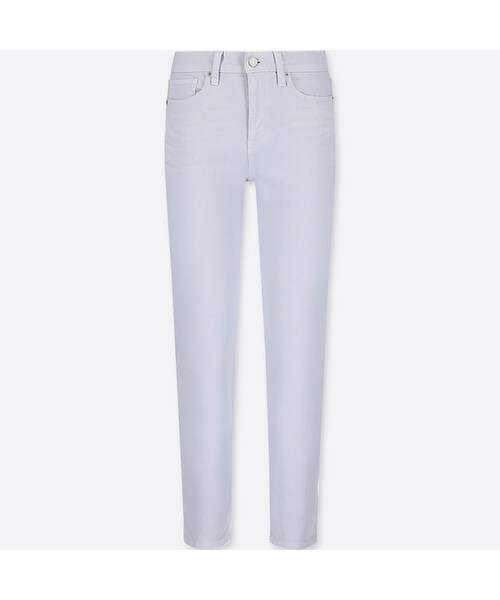 UNIQLO(ユニクロ)の「ハイライズシガレットジーンズ(デニムパンツ・レディース・BLUE 61/PINK 10/WHITE 00/OLIVE 56/YELLOW 41・29/34/26/25/32/23/28/30/27/22/21/36/24)」の1枚目の写真