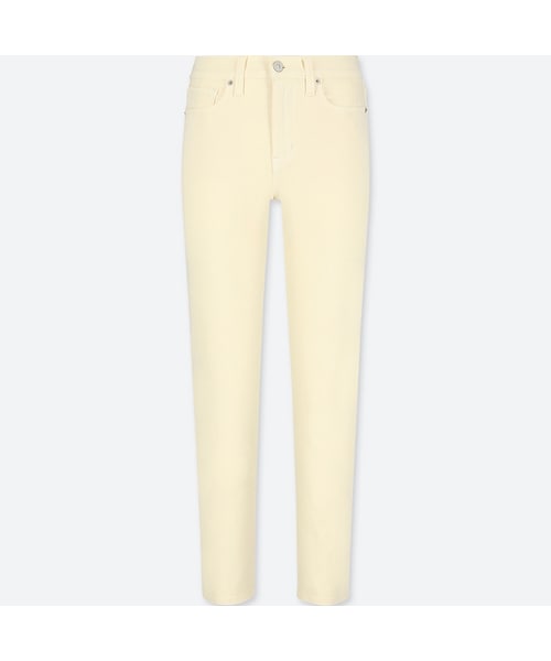 UNIQLO(ユニクロ)の「ハイライズシガレットジーンズ(デニムパンツ・レディース・BLUE 61/PINK 10/WHITE 00/OLIVE 56/YELLOW 41・29/34/26/25/32/23/28/30/27/22/21/36/24)」の4枚目の写真