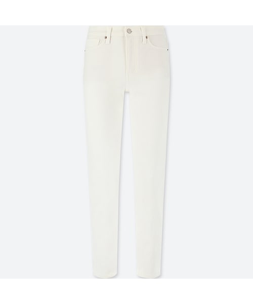 UNIQLO(ユニクロ)の「ハイライズシガレットジーンズ(デニムパンツ・レディース・BLUE 61/PINK 10/WHITE 00/OLIVE 56/YELLOW 41・29/34/26/25/32/23/28/30/27/22/21/36/24)」の2枚目の写真