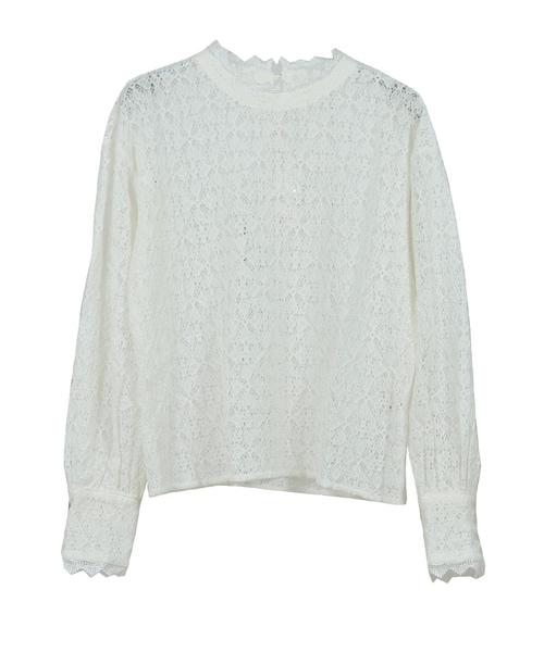 STYLEBLOCK（スタイルブロック）の「ラッセルレースブラウス（シャツ/ブラウス・レディース・ホワイト/ピンク/イエロー/ブラック・M）」の2枚目の写真