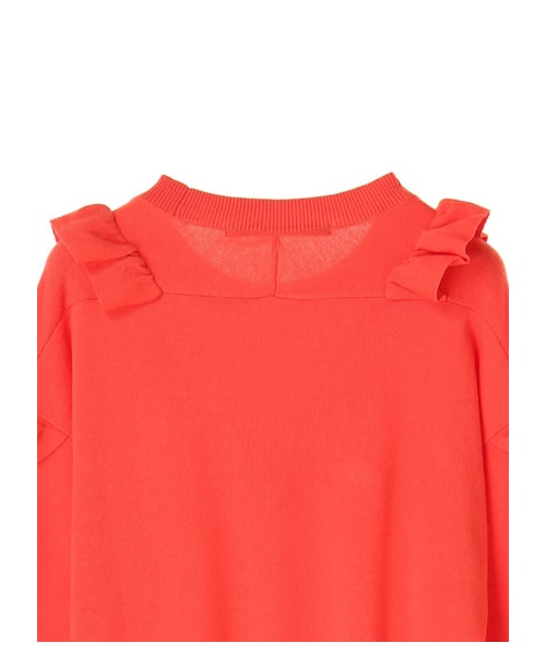 YECCA VECCA（イェッカヴェッカ）の「【先行予約】ラッフルニットプルオーバー（トップス・ライトグレー/オレンジ/イエロー/ネイビー・F）」の6枚目の写真