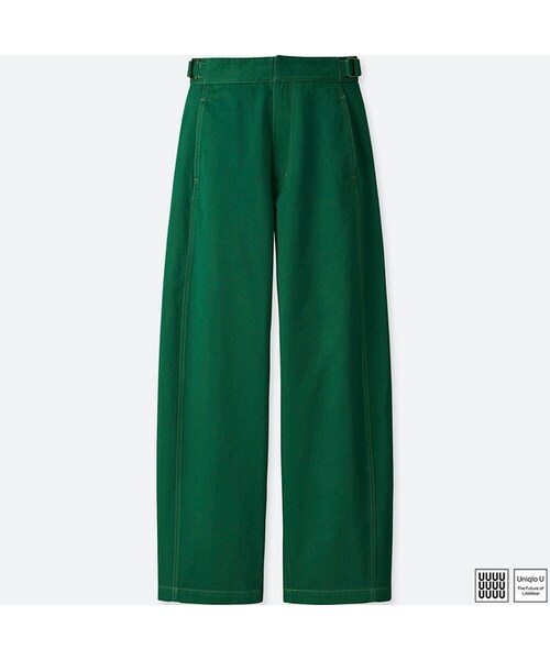UNIQLO（ユニクロ）の「ワイドパンツ＋E（その他パンツ・レディース・BLACK 09/GREEN 55/NAVY 69/BEIGE 32・70/58/76/61/67/64/73）」の3枚目の写真