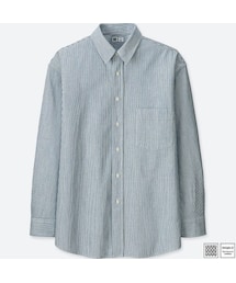 UNIQLO | ヒッコリーオーバーサイズシャツ（長袖）＋E(シャツ/ブラウス)
