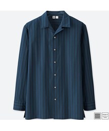 UNIQLO | ストライプオープンカラーシャツ（長袖）＋E(シャツ/ブラウス)
