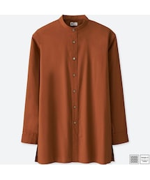 UNIQLO | スタンドカラーシャツ（長袖）＋E(シャツ/ブラウス)