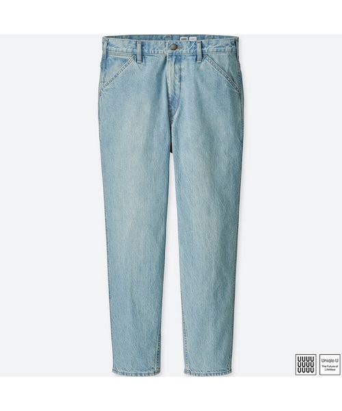 美品 ユニクロ ワイドフィットテーパードジーンズ ブルー33 UNIQLO（ユニクロ）の「ワイドフィットテーパードジーンズ（デニム