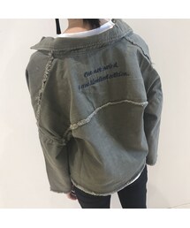 copine | ヴィンテージ加工刺繍入りミリタリージャケット【クリックポスト対象商品】(ミリタリージャケット)
