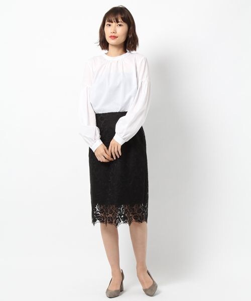 laboratory work（ラボラトリーワーク）の「チュールレースタイトスカート（スカート・オフホワイト/ブラック/グリーン）」の8枚目の写真