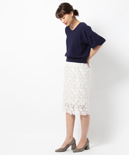 laboratory work（ラボラトリーワーク）の「チュールレースタイトスカート（スカート・オフホワイト/ブラック/グリーン）」の7枚目の写真