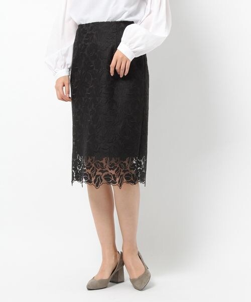 laboratory work（ラボラトリーワーク）の「チュールレースタイトスカート（スカート・オフホワイト/ブラック/グリーン）」の2枚目の写真