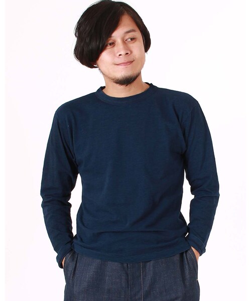 45R（フォーティファイブアール）の「インディゴ45星T-SHIRT（トップス・メンズ・かちんインディゴ・3-M/4-L/5-XL）」の2枚目の写真