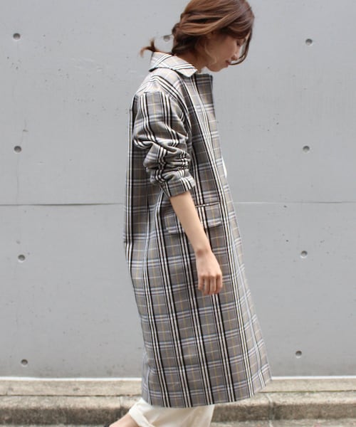 【定価25.7万】Plan C グレンチェック　コクーンコート セール】 MARTIN GRANT COCOON COAT グレンチェック コクーンコート