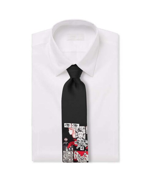PRADA プラダ ネクタイ 茶x白(チェック) - 4103725Y0172 ネイビー サテン ネクタイ | PRADA