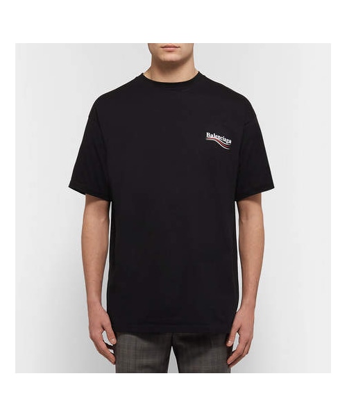 BALENCIAGA（バレンシアガ）の「Balenciaga Printed Cotton-Jersey T-Shirt（Tシャツ/カットソー・メンズ・Black・S/XS/M/XXL/XL/L）」の5枚目の写真