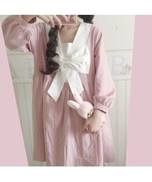 -- | ビッグリボン お人形さん ワンピース(ワンピース)