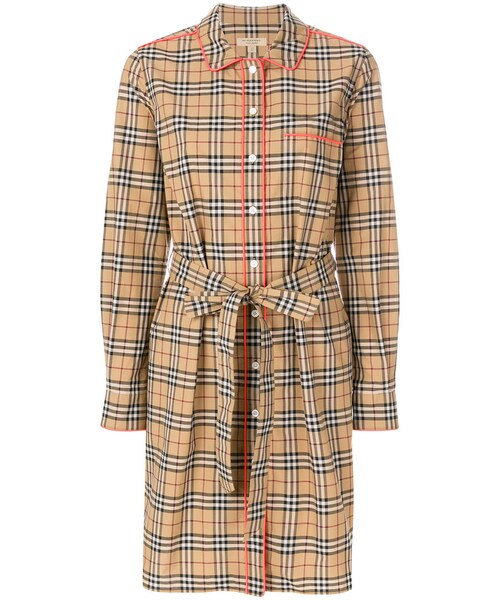 Burberry バーバリー の Burberry チェック ワンピース Women コットン 10 ワンピース Wear