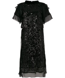 sacai ワンピース ドレス スパンコール フリル ノースリーブ sacai ワンピース ドレス スパンコール フリル ノースリーブ