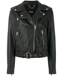 DIESEL | Diesel - L-Tammy ライダースジャケット - women - ラムスキン/カーフレザー/コットン/ビスコースポリエステル - S(ライダースジャケット)