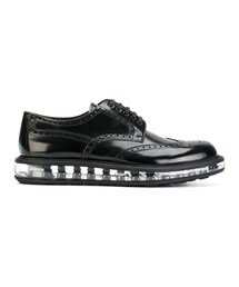 PRADA | Prada - Allacciate ウィングチップシューズ - men - カーフレザー/レザー/rubber - 6.5(モカシン/デッキシューズ)