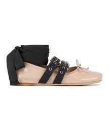 miu miu（ミュウミュウ）の「Miu Miu - リボン フラットシューズ