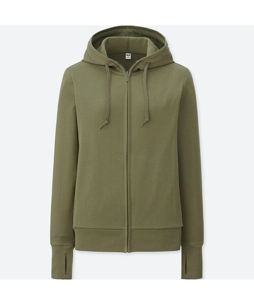 UNIQLO（ユニクロ）の「UVカットフルジップパーカ（長袖）（パーカー・レディース・WHITE 00/GREEN 51/NAVY 69/PINK 11/RED 13/LIGHT GRAY 02/YELLOW 42/OLIVE 56/BLACK 09/NATURAL 30・XS/M/L/XL/3XL/S/XXL）」の6枚目の写真