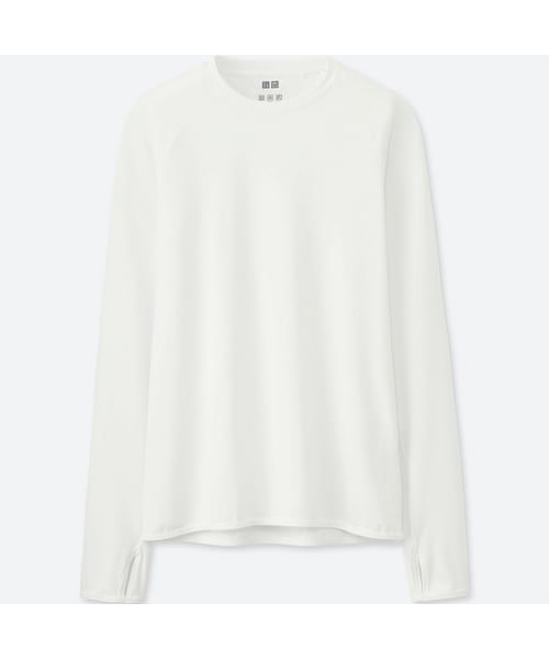 UNIQLO（ユニクロ）の「エアリズムUVカットメッシュT（長袖）＋E（Tシャツ/カットソー・レディース・NAVY 69/WHITE 00/PINK 12/BLACK 09・XL/S/M/L/XXL/XS/3XL）」の2枚目の写真