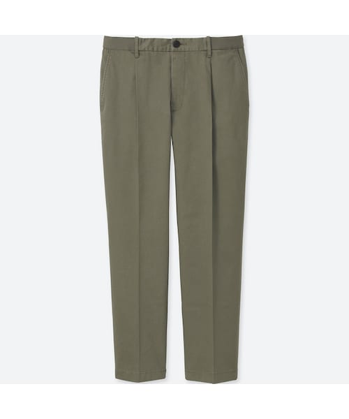 UNIQLO（ユニクロ）の「イージーアンクルパンツ（コットンツイル・ワンタック・丈長め76cm）（その他パンツ・メンズ・BEIGE 32/NAVY 69/GREEN 55・L/XS/XXL/3XL/S/XL/M/4XL）」の2枚目の写真