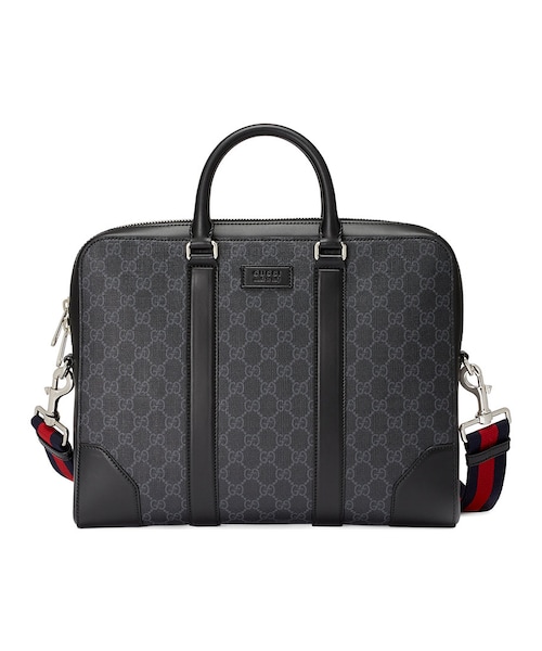 GUCCI グッチ ビジネスバッグ レザー×ナイロン コンビバッグ 黒 GUCCI