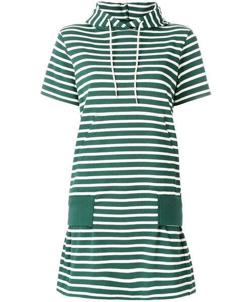 Sacai（サカイ）の「Sacai - ボーダー パーカーワンピース - women 