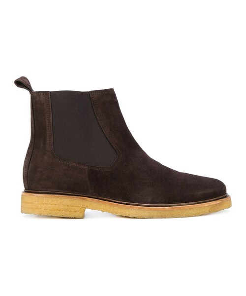 A.P.C レザーアンクルブーツブラウン