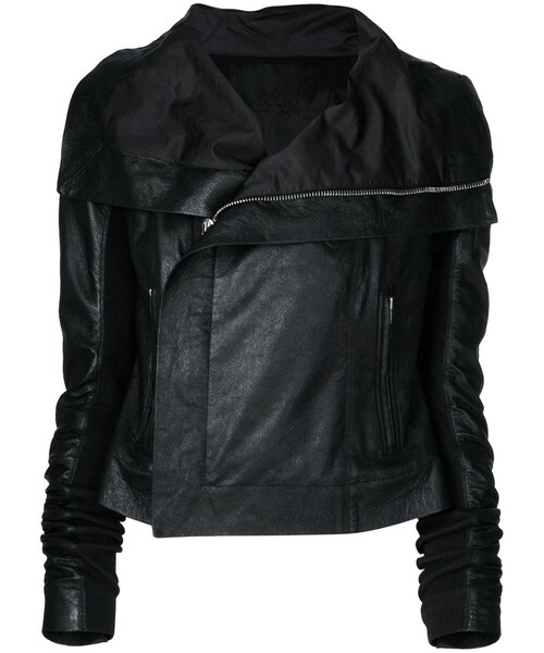 ブラックラムスキン シャーリングジャケット リックオウエンス