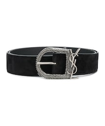 Saint Laurent | Saint Laurent - ロゴバックル ベルト - men - カーフレザー/Calf Suede - 85(ベルト)