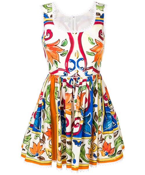 Dolce Gabbana ドルチェアンドガッバーナ の Dolce Gabbana フローラルプリント ミニドレス Women コットン 38 ワンピース Wear