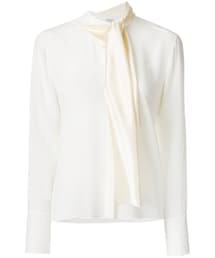 LOEWE - 【美品】  LOEWE / ロエベ | 2023SS | タイカラー シルクブラウス | 40 | ネイビー | レディース LOEWE - 【美品】 LOEWE / ロエベ | 2023SS | タイカラー シルク