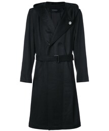 Yohji Yamamoto | Yohji Yamamoto - フーデッド コート - men - キュプラ/カシミア/ウール - 4(その他アウター)