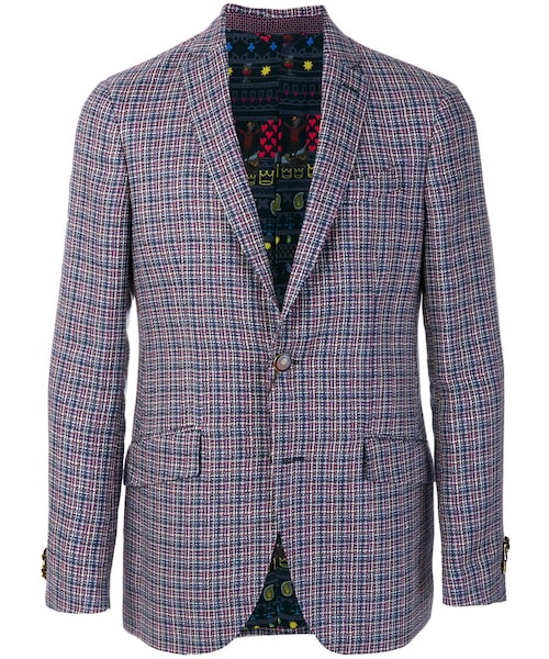 ETRO チェック柄 テーラードジャケット グレー系 松野さま専用品】ETRO チェック柄 テーラードジャケット グレー系