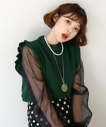 DHOLIC | ショルダーフリルニットベスト(ベスト)