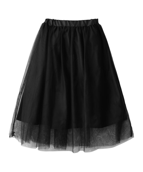 GRL（グレイル）の「重ねボリューム膝丈チュールスカート（スカート