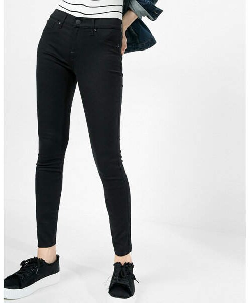 EXPRESS,Express black mid rise stretch+ jean leggings - WEAR