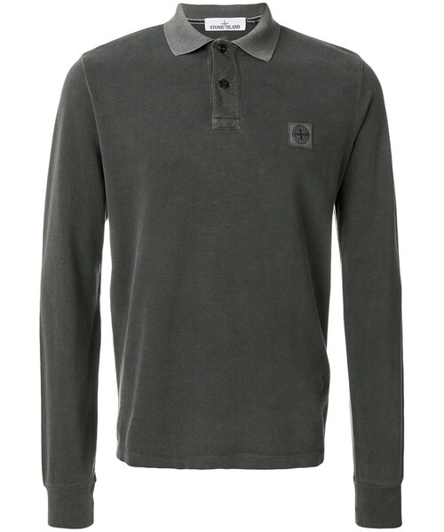 ストーンアイランド ヘビーウェイト ロングtシャツ 長袖 スリーブ刺繍