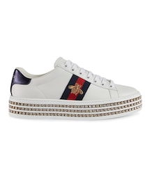 GUCCI | Gucci - エース スニーカー - women - レザー/ナイロン/クリスタル/rubber - 39.5(スニーカー)