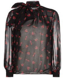 miu miu（ミュウミュウ）の「Miu Miu - プリント ボウタイブラウス