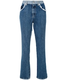 miu miu | Miu Miu - レースディテール クロップドデニム - women - コットン - 29(デニムパンツ)