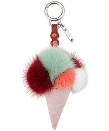 ZZZ228 フェンディ 美品 フォックスファー バッグチャーム シルバー金具