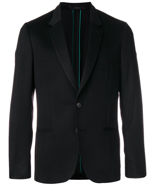 Paul Smith(ポールスミス)の「Paul Smith - ノッチドラペル ブレザー - men - カシミア/キュプラ - 48(テーラードジャケット・メンズ・ブラック・48)」の1枚目の写真