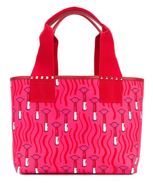 ヴァレンティノ VALENTINO トートバッグ キャンバス レザー スタッズ