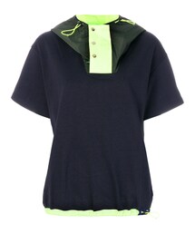 kolor | Kolor - コントラストトリム パーカー - women - ポリエステル/コットン - 3(Tシャツ/カットソー)